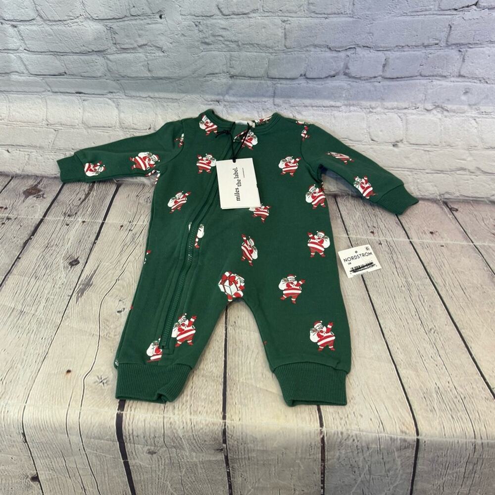 Miles the Label Santa Baby Zip Romper Christmas Outfit